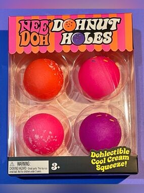 NeeDoh Donut Holes Pink/Orange/Purple Cool Cream Squeeze! New